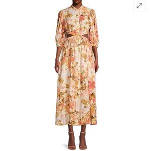 Significant Other Svana linen floral cut out dress size 4